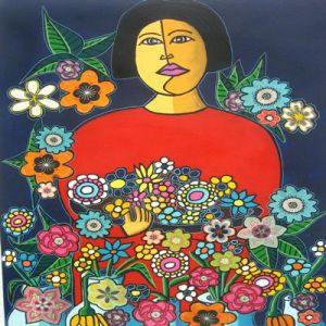 Voir le détail de cette oeuvre: Marché aux fleurs , Angélica , la bouquetière.