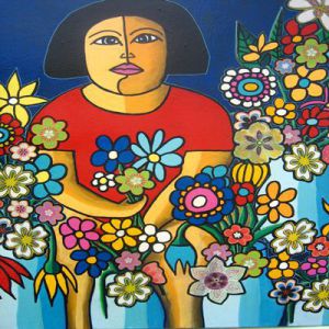 Voir le détail de cette oeuvre: Marché aux fleurs , Angélica , la bouquetière-2-