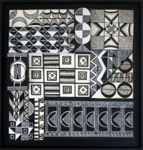 Voir le détail de cette oeuvre: Fantaisie géométrique en noir et blanc -3